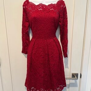MissMay Elegant Red Lace Dress